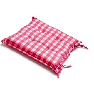 COZY เบาะรองนั่งสี่เหลี่ยม ขนาด40×40×5ซม. ลายตาราง สีแดง กันน้ำ