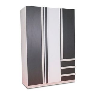 DELICATO ตู้เสื้อผ้า 2 บาน 3 ลิ้นชัก รุ่น ฟอร่า ขนาด 135x60x200ซม. สีเมเปิ้ล / ผ้าเทา