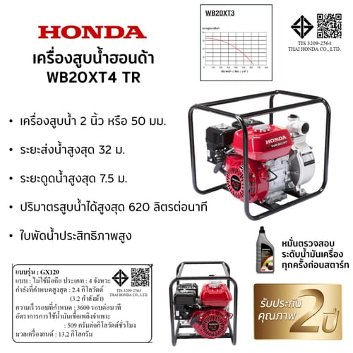 HONDA เครื่องสูบน้ำอเนกประสงค์  2  รุ่น WB20XT4 TR