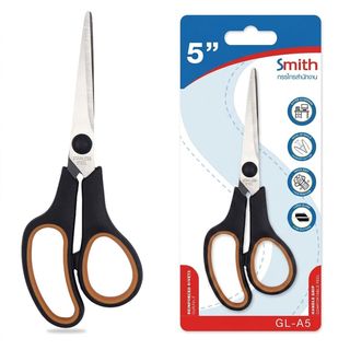 Smith กรรไกร 5 นิ้ว รุ่น Offc-GLA5 ขนาด 0.15x7x12 ซม. สีดำ-ส้ม