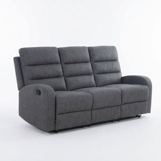 PULITO เก้าอี้พักผ่อน หนังสังเคราะห์ 3 ที่นั่ง รุ่น TADDEO ขนาด 200x94-161.5x102.5-82 ซม.  สีเทาเข้ม