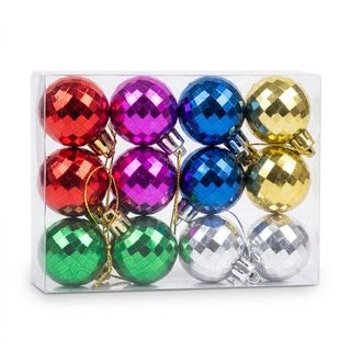 ลูกบอลประดับต้นคริสต์มาส 12ชิ้น/แพ็ค 3x3x4ซม. H2