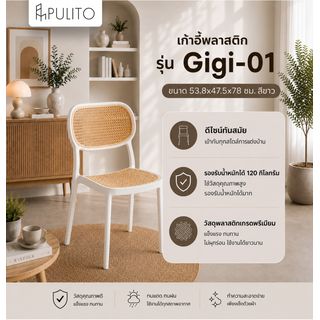 Pulito เก้าอี้พลาสติก รุ่น Gigi-01 ขนาด 53.8x47.5x78 ซม. สีขาว