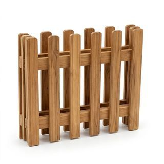 SJK รั้วไม้สักบานพับ 4 พับใหญ่ 200cm.x50cm.x2cm. รุ่น SJK01