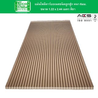 ECOPOLY แผ่นโพลีคาร์บอเนตB หนา 6มม. ขนาด 1.22 x 2.44 เมตร สีชา