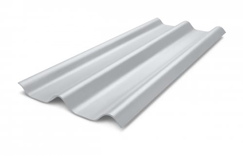 ห้าห่วง กระเบื้องหลังคาลอนคู่ 0.5x50x120 ซม. สีซีเมนต์