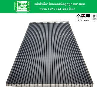 ECOPOLY แผ่นโพลีคาร์บอเนตB หนา 6มม. ขนาด 1.22 x 2.44 เมตร สีเทา
