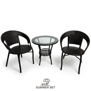 SUMMER SET ชุดโต๊ะสนาม รุ่น MANNIX ขนาด : โต๊ะ 60x60x60 ซม. เก้าอี้ 45x42x73 ซม. สีน้ำตาล (1/3) 