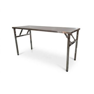 SANE โต๊ะพับอเนกประสงค์สเตนเลส รุ่น PQS-A003 ขนาด 75x60x150ซม. สีเงิน