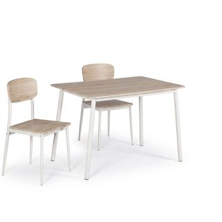 DELICATO ชุดโต๊ะอาหาร 2 ที่นั่ง รุ่น HAMO โต๊ะ : 70x70x76.5 ซม. เก้าอี้ : 41x45.5x84.5 ซม. สีไม้ธรรมชาติ