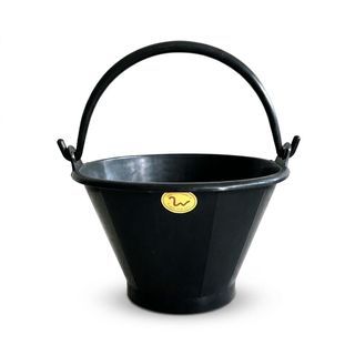 W.PLASTIC ถังปูนยางไนล่อน รุ่น C หูกลม ขนาด 6 ลิตร สีดำ