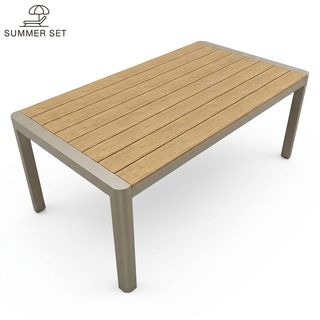 SUMMER SET โต๊ะสนามอลูมิเนียม รุ่น LECCO-O ขนาด 90x180x75 ซม. สีไม้โอ๊ค