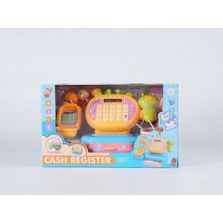 TOYS ของเล่นเครื่องแคชเชียร์คิดเงินพร้อมตะกร้าผลไม้ รุ่น L858-3H ขนาด 28x17x17 ซม. คละสี