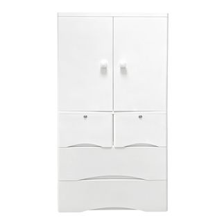 GOME ตู้ลิ้นชักพลาสติกบานเปิดคู่  ขนาด 46x65x156 ซม. 4 ลิ้นชัก รุ่น Harmony Duo สีขาว