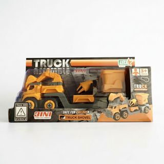 TOYS ของเล่นรถก่อสร้าง 3 IN 1 DIY #269-13 (32x9.7x14ซม.) สีเหลือง