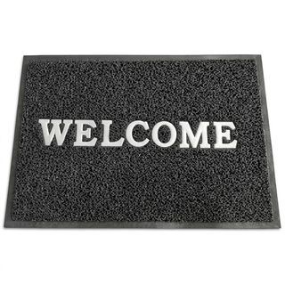 พรมเช็ดเท้าดักฝุ่น WELCOME ขนาด 60x80ซม. สีเทา