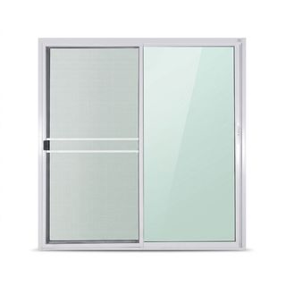 A PLUS LIKE ประตูอะลูมิเนียม บานเลื่อน SS LIKE-015 200x204ซม. สีขาว พร้อมมุ้ง