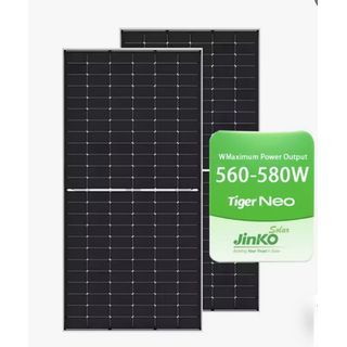 JINKO แผงโซล่าเซลล์  580W MONOCRYSTALLINE รุ่น 72HL4-BDV  N-Type Bifacila 2,278 X 1,134 X 30mm สีดำ