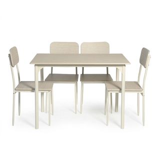 DELICATO ชุดโต๊ะอาหาร 4 ที่นั่ง รุ่น Nana โต๊ะ:110X70X76ซม. เก้าอี้:42x 48 x 87ซม. สีไม้ธรรมชาติ