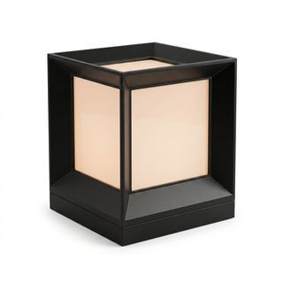 EILON โคมไฟหัวเสาทรงสี่เหลี่ยม ขั้ว E27 ขนาด 21x21x26cm IP65 รุ่น Bopha TV410 สีดำ
