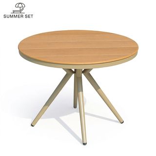 SUMMER SET โต๊ะสนามทรงกลมอลูมิเนียม รุ่น MILAN-O ขนาด 100x100x75 ซม. สีไม้โอ๊ค