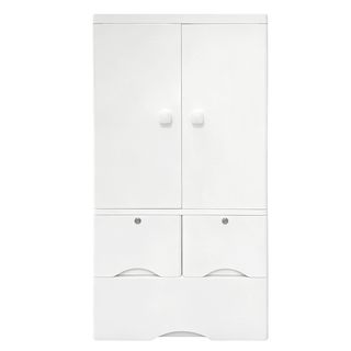 GOME ตู้ลิ้นชักพลาสติกบานเปิดคู่  ขนาด 46x65x131 ซม.3 ลิ้นชัก รุ่น Harmony Duo สีขาว