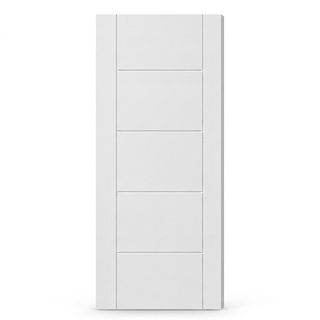 HOLZTUR ประตู HDF บานทึบเซาะร่อง HDF-F13 80x200ซม. สีขาวลายไม้