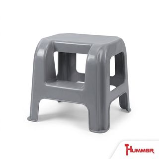 HUMMER เก้าอี้บันไดพลาสติก 2 ขั้น รุ่น LF001 สีเทา
