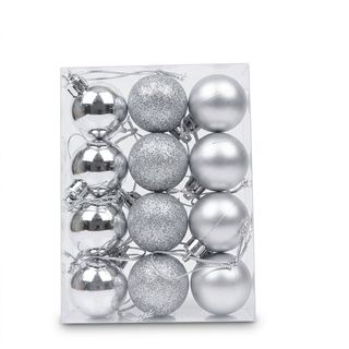 ลูกบอลประดับต้นคริสต์มาส 12ชิ้น/แพ็ค 3x3x4ซม. H3