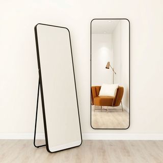 Nice กระจกมีกรอบอะลูมิเนียมตั้งพื้น  รุ่น ราเซล ขนาด 40X150 ซม. สีดำ