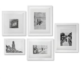 กรอบรูปชุด 1*(5x7นิ้ว)และ2*(7x9นิ้ว)และ1*(8x8นิ้ว) ติดผนัง สีขาว