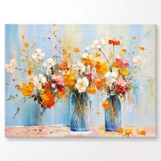 COZY รูปภาพพิมพ์แคนวาส รุ่น ORANGE FLOWERS ขนาด 70x100 ซม. ดอกไม้
